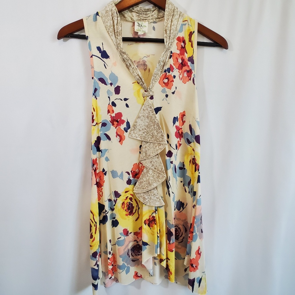 Anthropologie floral tank top